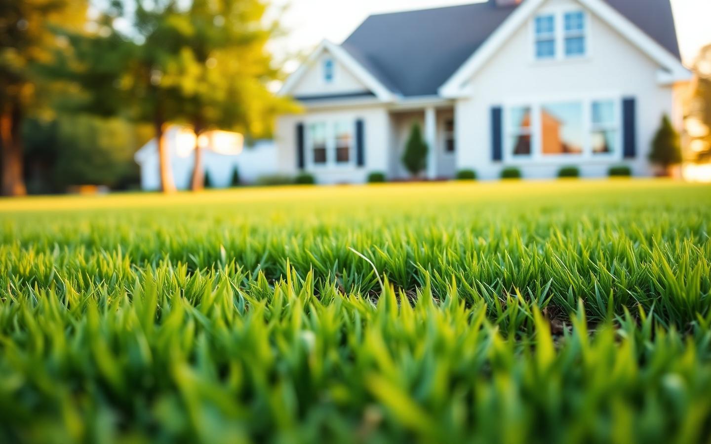 Beautifully maintained green lawn in front of a home